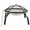 vidaXL 2 v 1 ohnisko s grilom a kut&aacute;čom 56x56x49 cm nehrdzavej&uacute;ca oceľ