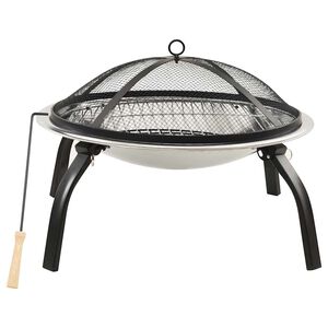 vidaXL 2 v 1 ohnisko s grilom a kut&aacute;čom 56x56x49 cm nehrdzavej&uacute;ca oceľ