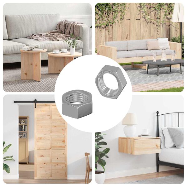 vidaXL Hex matice 2 pcs Strieborn&aacute; M6 Oceľ