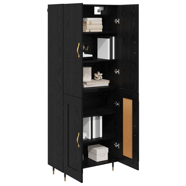vidaXL Highboard Čierny dub 69,5 x 34 x 180 cm Kompozitn&eacute; drevo