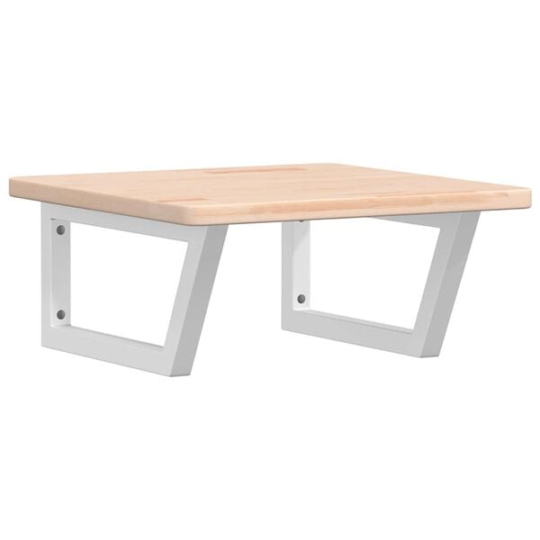 vidaXL Polica pod um&yacute;vadlo, n&aacute;stenn&aacute;, oceľ a dubov&yacute; mas&iacute;v