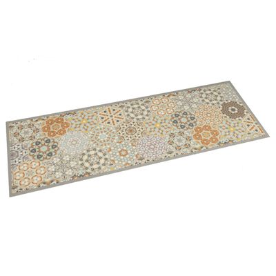 vidaXL Kuchynský koberec, prateľný, šesťhranný vzor 45x150 cm, zamat
