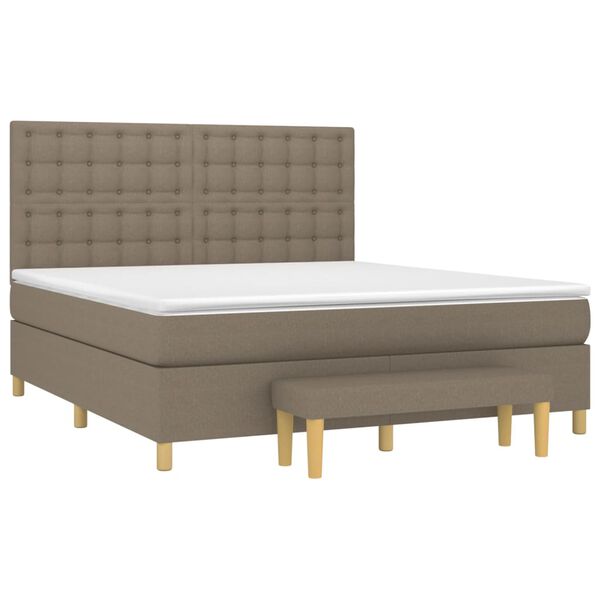 vidaXL Posteľn&yacute; r&aacute;m boxspring s matracom sivohned 160x200 cm l&aacute;tka