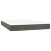 vidaXL Posteľn&yacute; r&aacute;m boxspring s matracom tmavosiv&yacute; 140x200 cm zamat