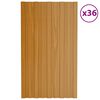vidaXL Stre&scaron;n&yacute; panel 36 pcs Pr&iacute;rodn&aacute; 80 x 45 cm Pozinkovan&aacute; oceľ
