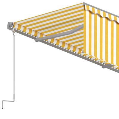 vidaXL Automatická markíza s tienidlom 4,5x3 m žlto-biela