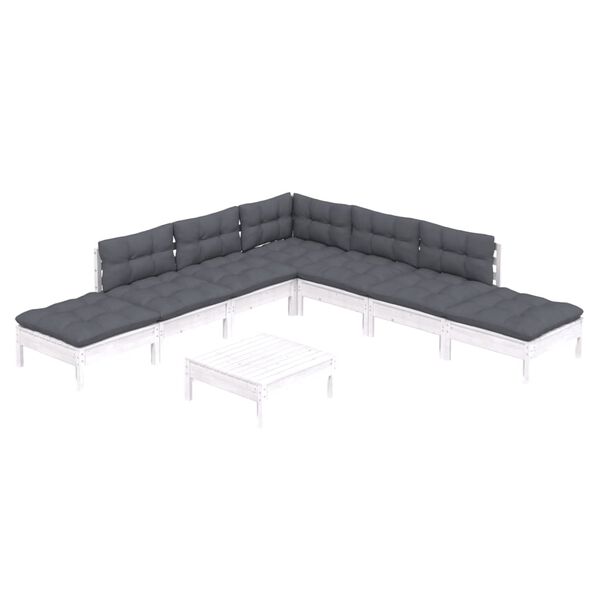 vidaXL 8-dielna z&aacute;hradn&aacute; s&uacute;prava s vank&uacute;&scaron;mi biela borovica