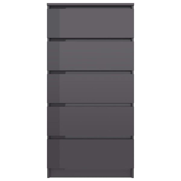 vidaXL Komoda so z&aacute;suvkami, leskl&aacute; siv&aacute; 60x35x121 cm, kompozitn&eacute; drevo