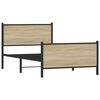vidaXL Kovov&yacute; posteľn&yacute; r&aacute;m bez matraca dub sonoma 107x203 cm