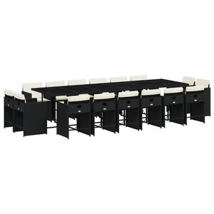 vidaXL 17-dielna z&aacute;hr. jed&aacute;lensk&aacute; s&uacute;prava s vank&uacute;&scaron;mi čierna polyratan