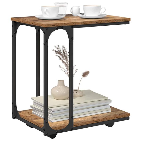 vidaXL Bočn&yacute; st&ocirc;l Star&eacute; drevo 50 x 35 x 55.5 cm Kompozitn&eacute; drevo