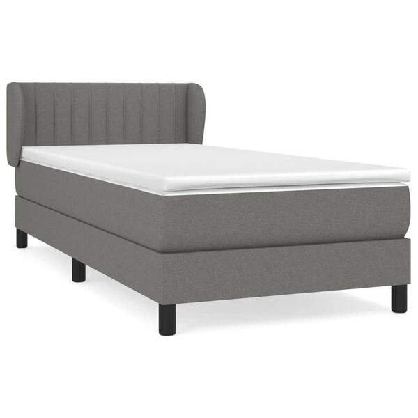 vidaXL Boxspring posteľ s matracom tmavosivá 100x200 cm látka