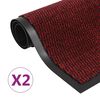 vidaXL Rohožky pred dvere 2 ks červen&eacute; 80x120 cm obdĺžnikov&eacute; v&scaron;&iacute;van&eacute;