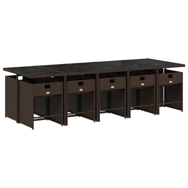 vidaXL 11-dielna z&aacute;hradn&aacute; sedacia s&uacute;prava a vank&uacute;&scaron;e hned&aacute; polyratan