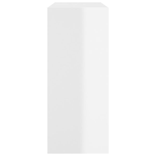 vidaXL Knižnica/deliaca stena lesklá biela 80x30x72 cm