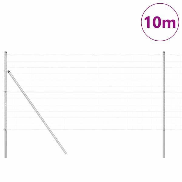 vidaXL Plot s podperou Strieborn&aacute; 1 x 10 m Ocel a PVC
