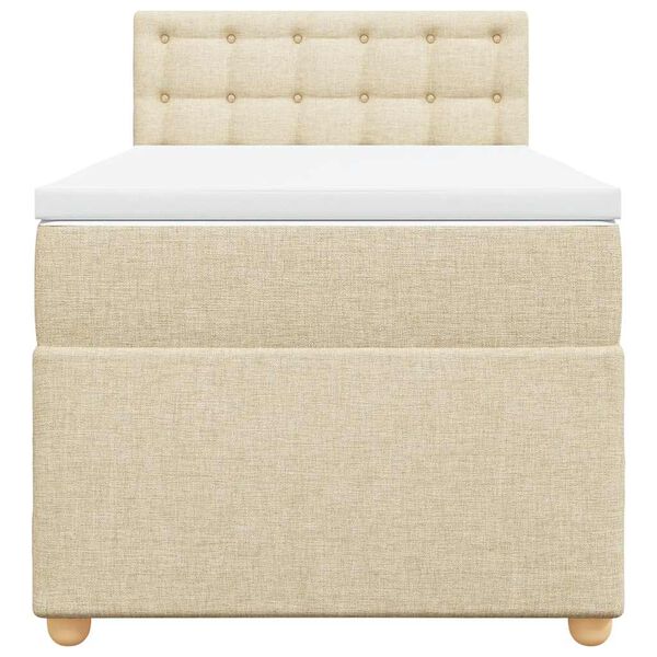 vidaXL Posteľn&yacute; r&aacute;m boxsping s matracom kr&eacute;mov&yacute; 80x200 cm l&aacute;tka