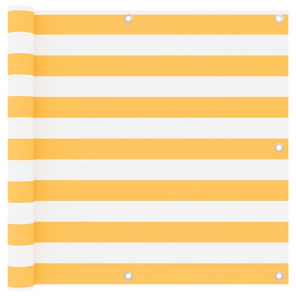 vidaXL Balk&oacute;nov&aacute; mark&iacute;za, biela a žlt&aacute; 90x500 cm, oxfordsk&aacute; l&aacute;tka