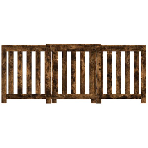 vidaXL Kryt na radi&aacute;tor dymov&yacute; dub 205x21,5x83,5 cm kompozitn&eacute; drevo