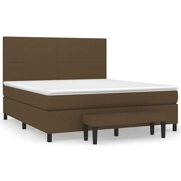 vidaXL Boxspring posteľ s matracom tmavohned&aacute; 160x200 cm l&aacute;tka