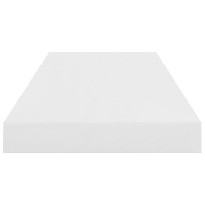 vidaXL Plávajúca nástenná polica, lesklá biela 60x23,5x3,8 cm, MDF
