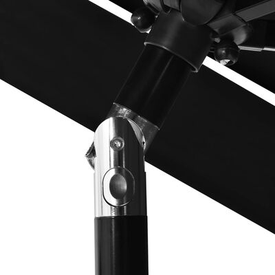 vidaXL 3-stupňový slnečník s hliníkovou tyčou čierny 2,5 m
