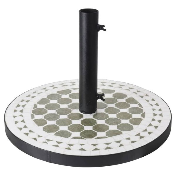 ProGarden Podstavec na slnečník dizajn terakoty Mosaic zelený a biely
