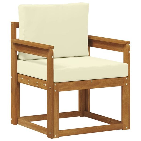 vidaXL Vonkaj&scaron;ia pohovka Mas&iacute;vne ak&aacute;ciov&eacute; drevo a polyester Pr&iacute;rodn&aacute;