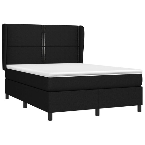 vidaXL Boxspring posteľ s matracom čierny 140x190 cm l&aacute;tka