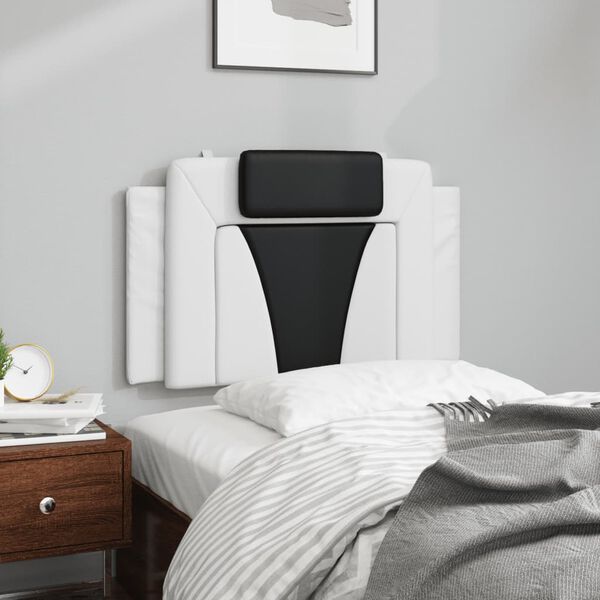 vidaXL Vank&uacute;&scaron; na čelo postele Viana bielo-čierny 80 cm umel&aacute; koža