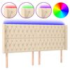 vidaXL Čelo postele s LED kr&eacute;mov&eacute; 183x16x118/128 cm l&aacute;tka