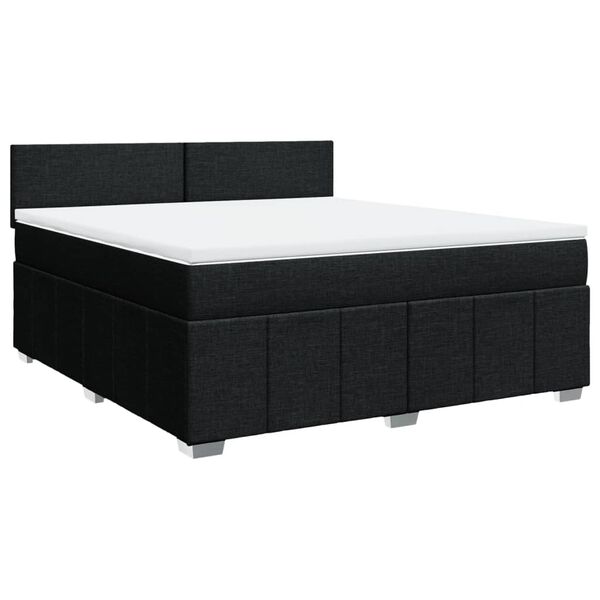 vidaXL Posteľn&yacute; r&aacute;m boxspring s matracom čierny 180x200 cm l&aacute;tka
