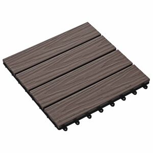 vidaXL Dlažba na terasu 3D dizajn 11 ks Tmavohned&aacute; 30 x 30 cm WPC