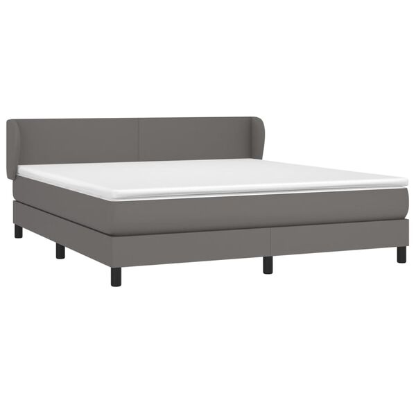 vidaXL Boxspring posteľ s matracom siv&aacute; 160x200 cm umel&aacute; koža