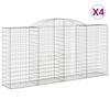 vidaXL Obl&uacute;kov&eacute; gabionov&eacute; ko&scaron;e 4 ks 300x50x140/160 cm pozink. železo