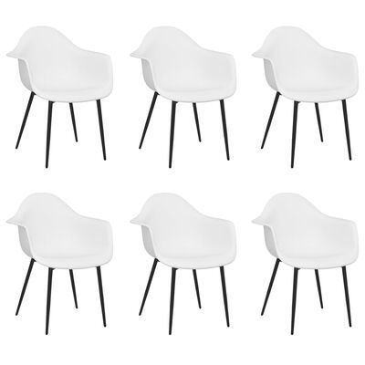 vidaXL Jedálenské stoličky 6 ks biele PP