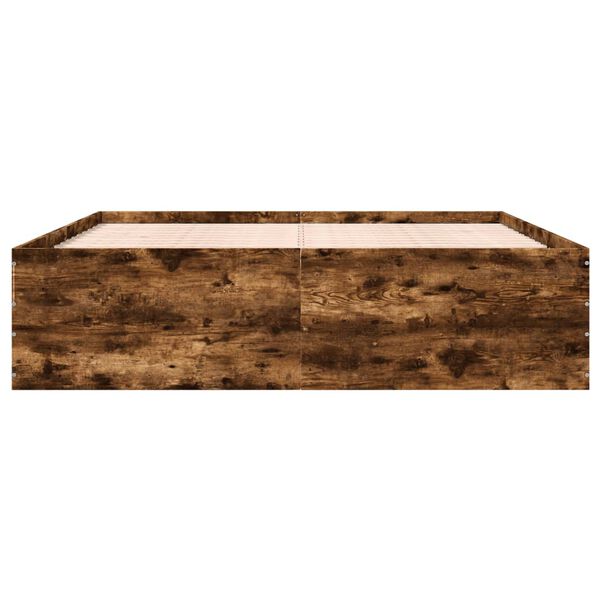 vidaXL Posteľn&yacute; r&aacute;m dymov&yacute; dub 180x200 cm kompozitn&eacute; drevo