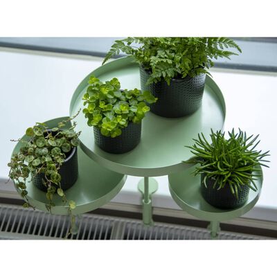 Esschert Design Podnos na rastliny so svorkami okrúhly zelený L