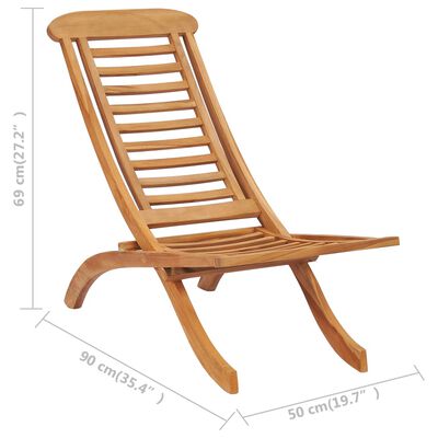 vidaXL Skladacia záhradná stolička 50x90x69 cm teakový masív
