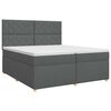 vidaXL Posteľ boxspring s matracom Tmavosiv&aacute; 200 x 200 cm L&aacute;tka