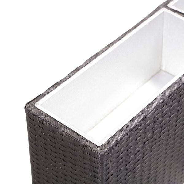 vidaXL Vyv&yacute;&scaron;en&yacute; z&aacute;hradn&yacute; z&aacute;hon+2 n&aacute;doby 90x20x40 cm, polyratan, čierny