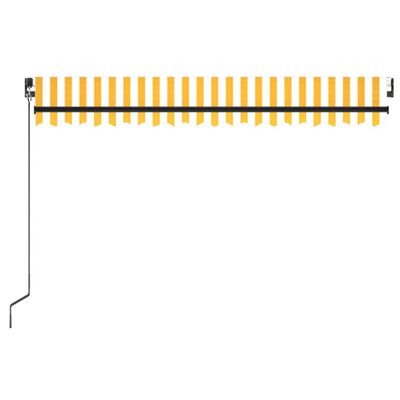 vidaXL Ručne zaťahovacia markíza s LED 450x350 cm žltá a biela