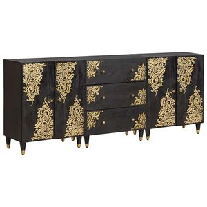 vidaXL Set kabinetov do k&uacute;peľne 3 ks 180 x 33 x 75 cm Čierna