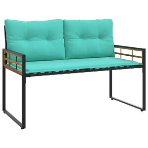 vidaXL Dreven&aacute; lavička s vrstvami 114 x 55 x 77 cm Tyrkysov&aacute;