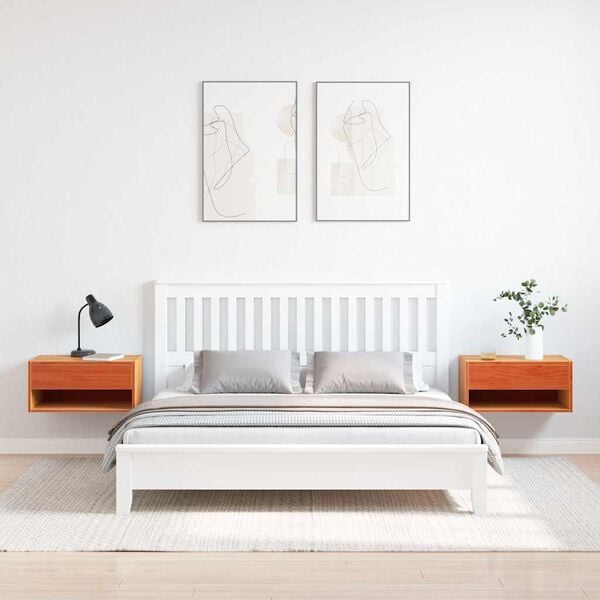 vidaXL Nočn&yacute; stol&iacute;k so z&aacute;suvkou 2 pcs Včel&iacute; hned&yacute; 50 x 32,5 x 24 cm