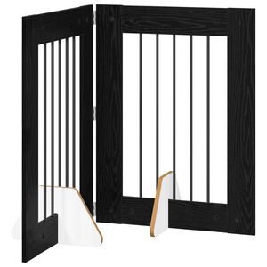vidaXL Skladacia psia br&aacute;na so stojanmi 2 pcs Čierny dub 120,5 cm