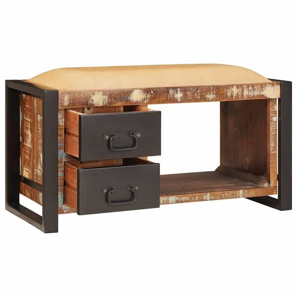 vidaXL &Uacute;ložn&aacute; lavička Viacfarebn&yacute; 80 x 35 x 40 cm Recyklovan&yacute; mas&iacute;v