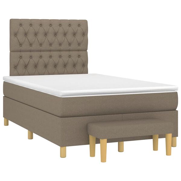 vidaXL Boxspring posteľ s matracom sivohned&aacute; 120x190 cm l&aacute;tka
