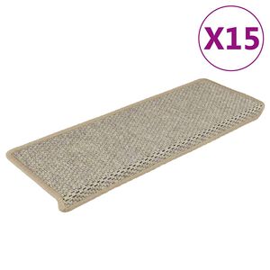 vidaXL Samolepiace n&aacute;&scaron;ľapy na schody, sisalov&yacute; vzhľad 15 ks 65x21x4 cm svetlozelen&eacute;