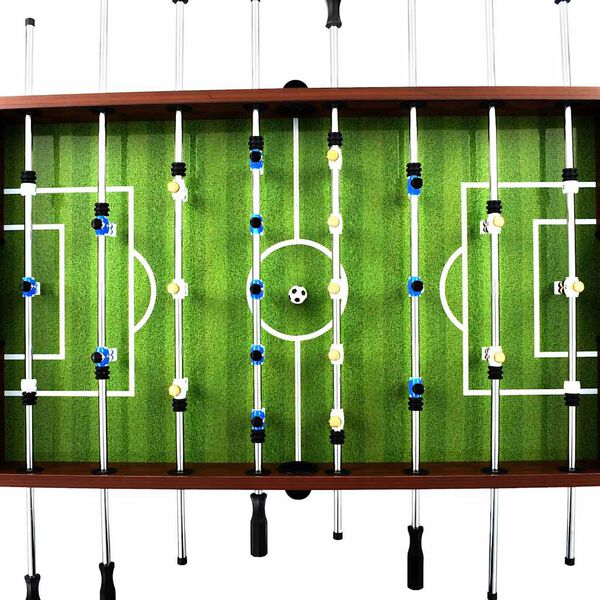 vidaXL Stolný futbal, oceľ 60 kg 140x74,5x87,5 cm, hnedý